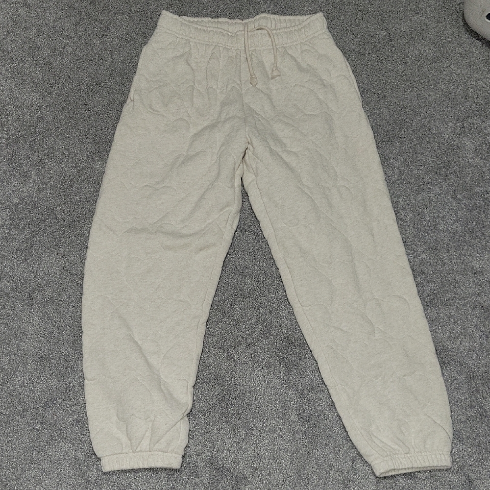 PINK Victoria's Secret Cream Quilted Pants, Small
